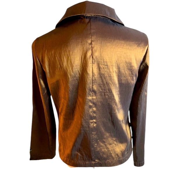 Steve Madden Metallic Gold/Bronze Lightweight Swing Jacket   Size Medium - Picture 4 of 7